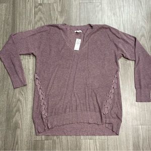 Lavender American Eagle braided sweater